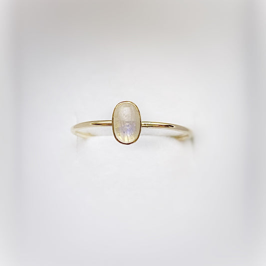 Gold Oval Moonstone Stacker