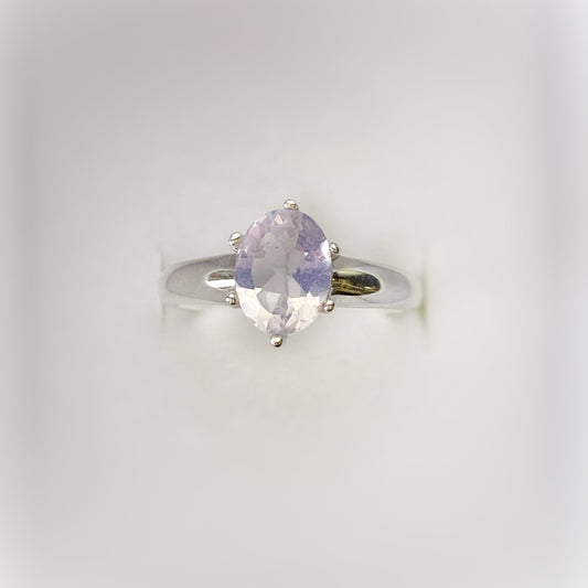 Silver Lavender Moon Quartz Ring