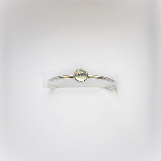 Silver Round Moonstone Stacker