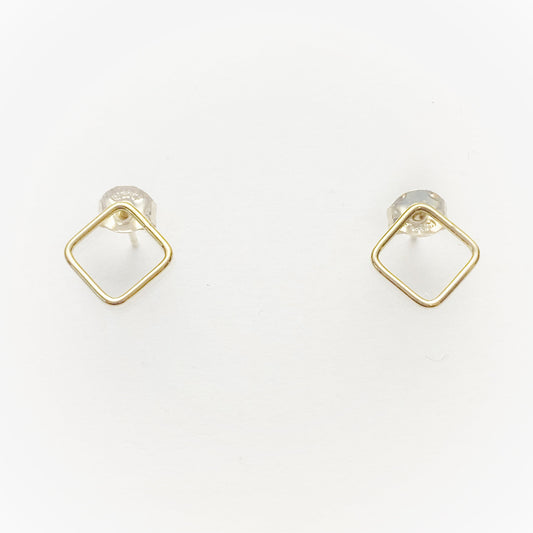 Gold Open Square Studs