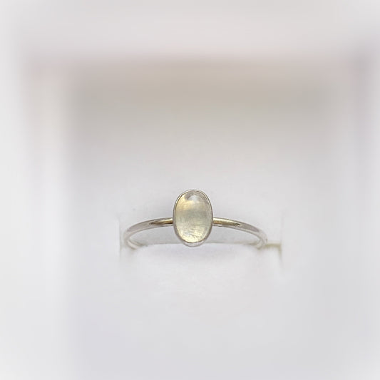 Silver Oval Moonstone Stacker